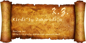 Király Zakariás névjegykártya